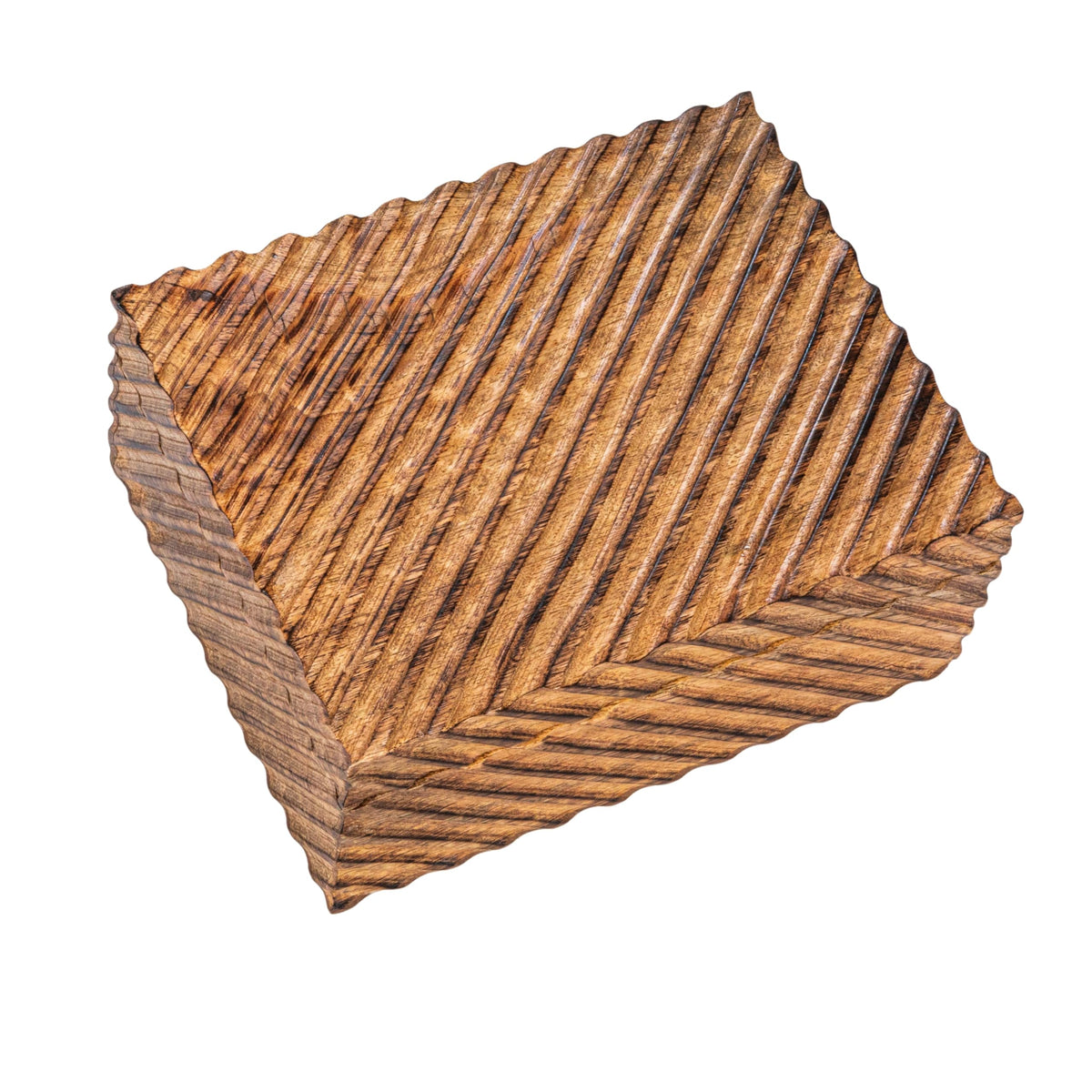 Creative Co-Op Hand-Carved Mango Wood Nesting Boxes with Burnt Finish, Grey, Set of 2