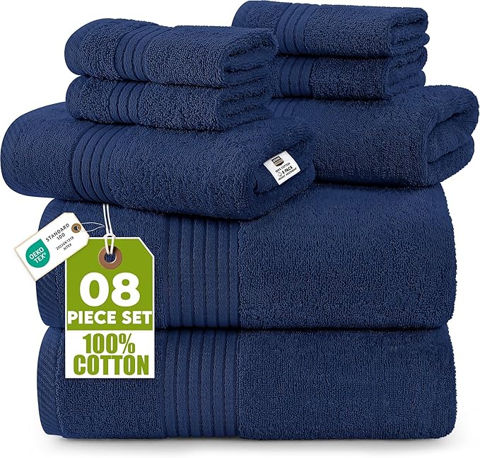 Utopia Towels 8 Piece Premium Towel Set, 2 Bath, 2 Hand, and 4 Washcloths