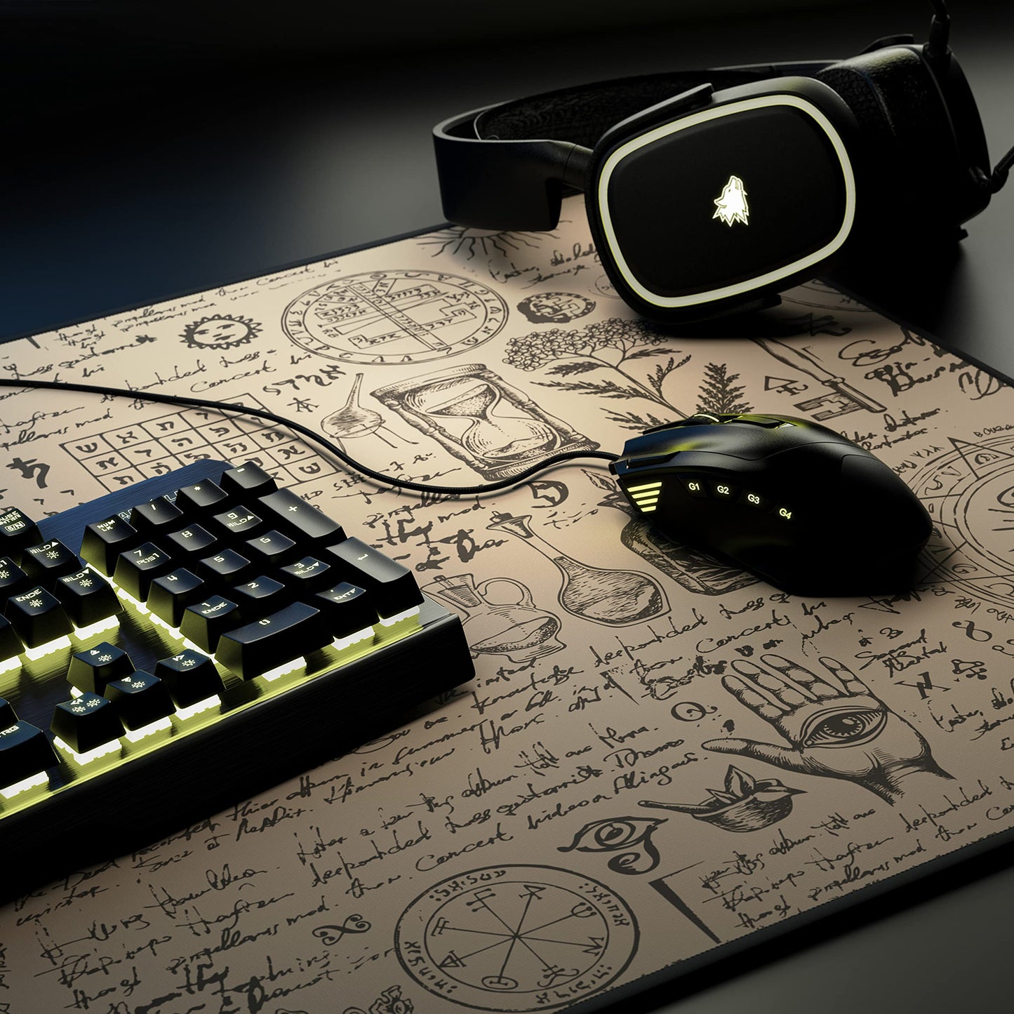 TITANWOLF - XXL Mouse Mat - Mouse Pad 900 x 400 x 3mm –Speed Gaming Mouse Pad - Extra Large - Table Mat Large Size - improved Precision and Speed – Design Alchemy
