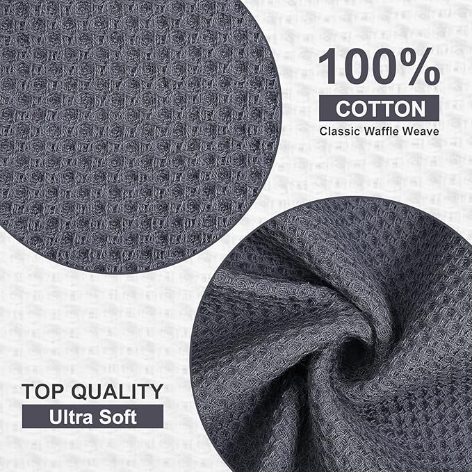 Homaxy 100% Cotton Waffle Weave Kitchen Towels, 13 x 28 Inches Super Absorbent
