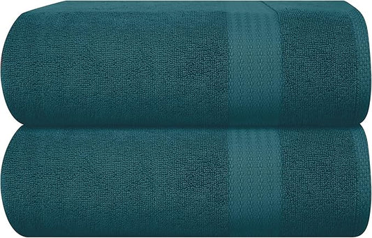 GLAMBURG Premium Cotton Oversized 2 Pack Bath Sheet 35x70-100% Pure Cotton