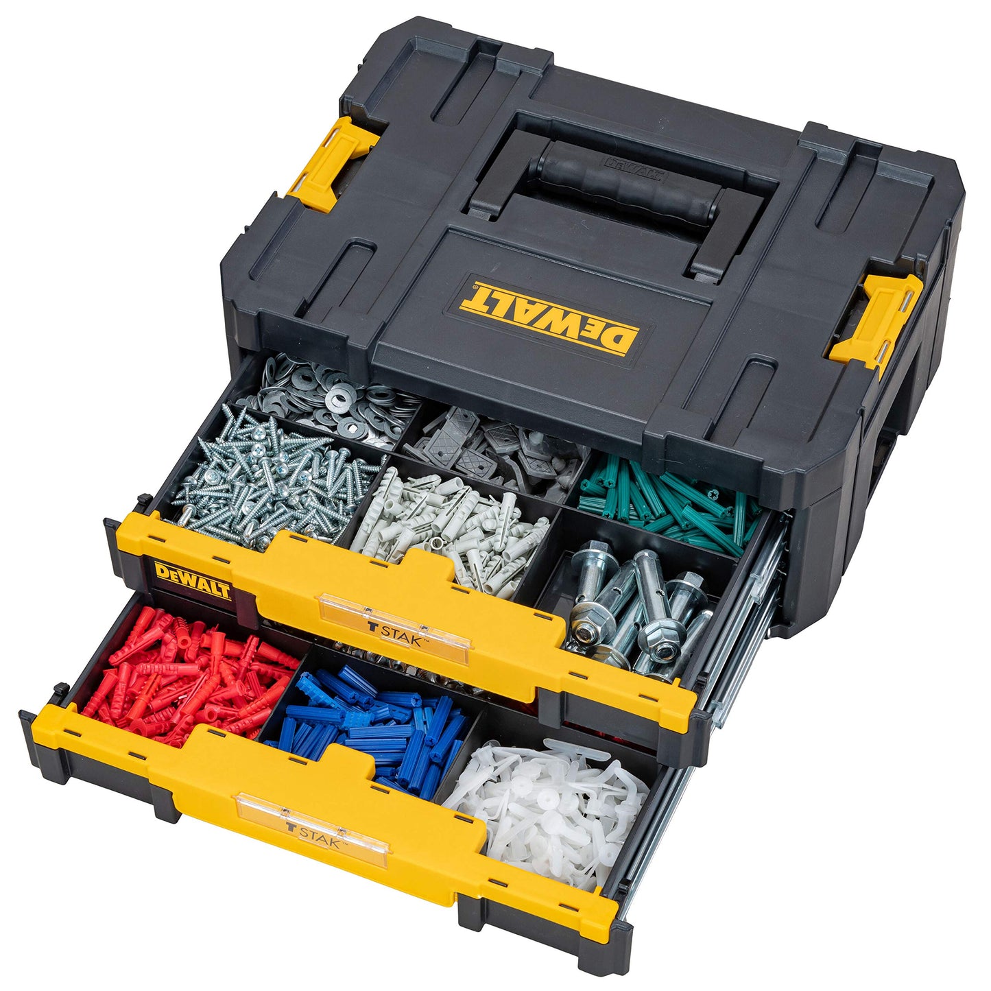 DeWalt DWST1-70706 T-Stak IV Tool Storage Box with 2-Shallow Drawers, Yellow/Black, 44 x 31.4 17.6 cm