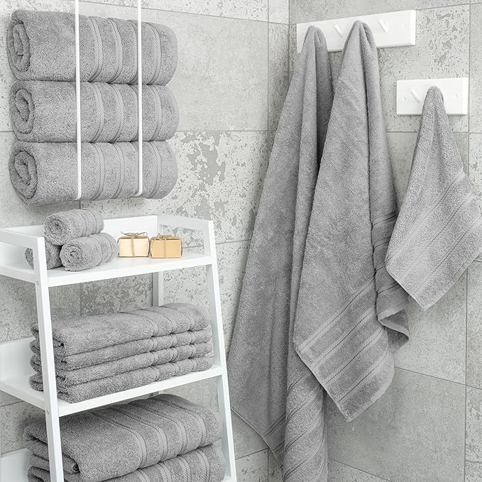 American Soft Linen Luxury 4 Piece Bath Towel Set, 600 GSM 100% Cotton Turkish