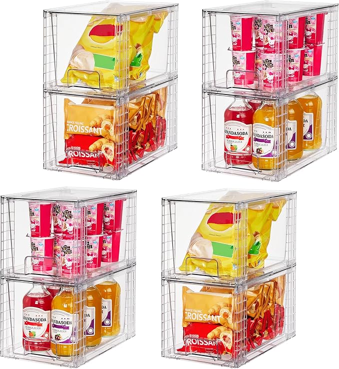 Vtopmart 8 Pack Large Stackable Storage Drawers, Easily Assemble