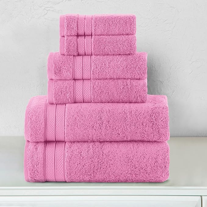 Elegant Comfort Luxury 6-Piece Towel Set, Premium Soft 100% Turkish Cotton