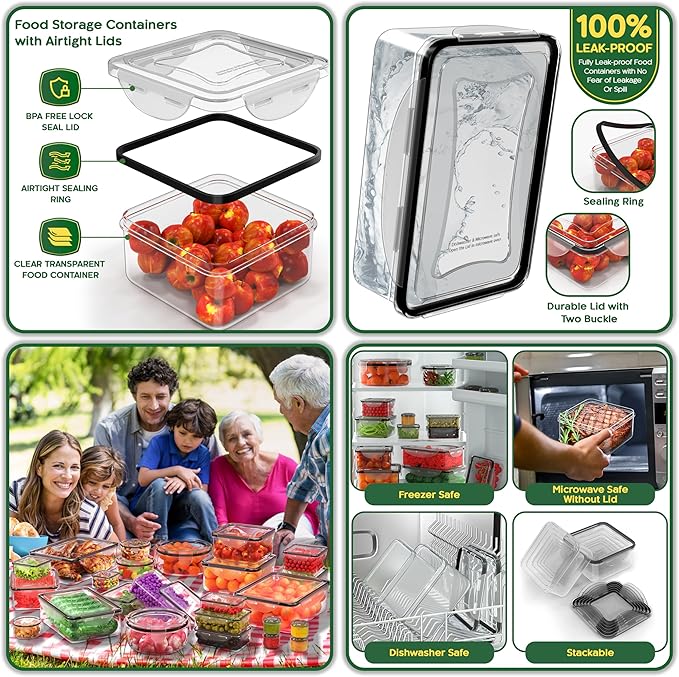 RockBerry 56 PCS Food Storage Containers