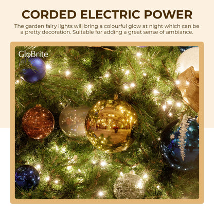 GloBrite Fairy Lights 1000 LED - Christmas Lights with 8 Modes Function for Christmas Tree Outdoor Lights Christmas Lights Garden Lights Christmas Tree Decorations - White
