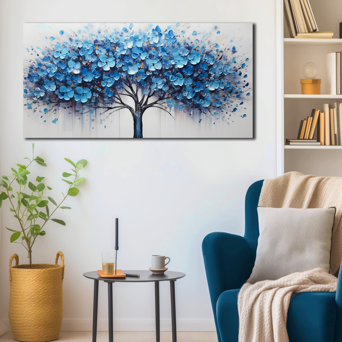 MDHKVPM Tree of Life Wall Art for Bedroom Blue Wall Decor for Living Room Tree Prints Picture Decor 20 x 40 Inch