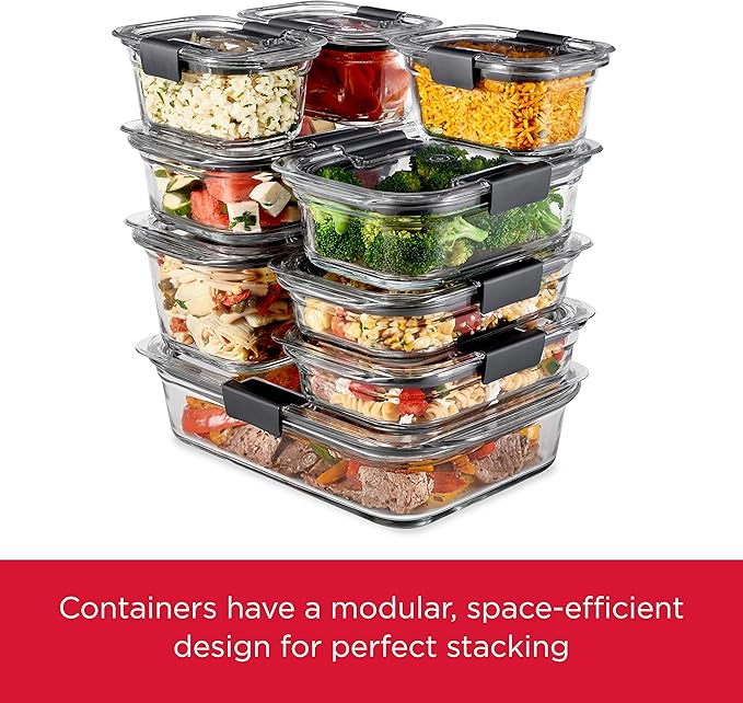 Rubbermaid Brilliance Glass Storage 4.7-Cup Food Containers