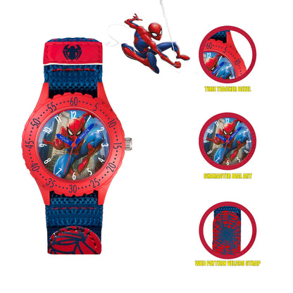 Spiderman Children's Analogue Quartz Watch with Textile wrist Strap SPD3495