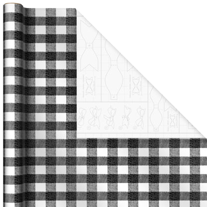 Hallmark Christmas Wrapping Paper Rolls, Holiday Plaid (3-Pack: 120 Sq. Ft. Ttl) Red Toile, Black Buffalo Check, Plaid for Christmas, Birthdays, Weddings, Crafts