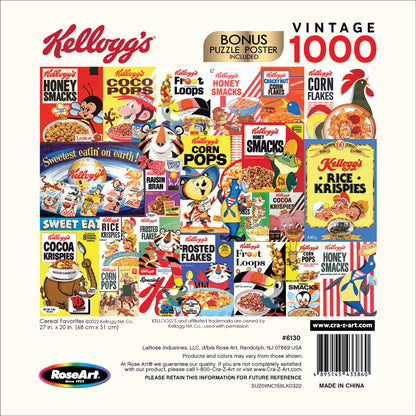 RoseArt - Kellogg's - Cereal Favorites - 1000 Piece Jigsaw Puzzles for Adults