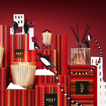 NEST New York Scented 3-Wick Christmas Candle, Holiday - 21.2 oz - Up to 100-Hour Burn Time - Reusable Glass Vessel