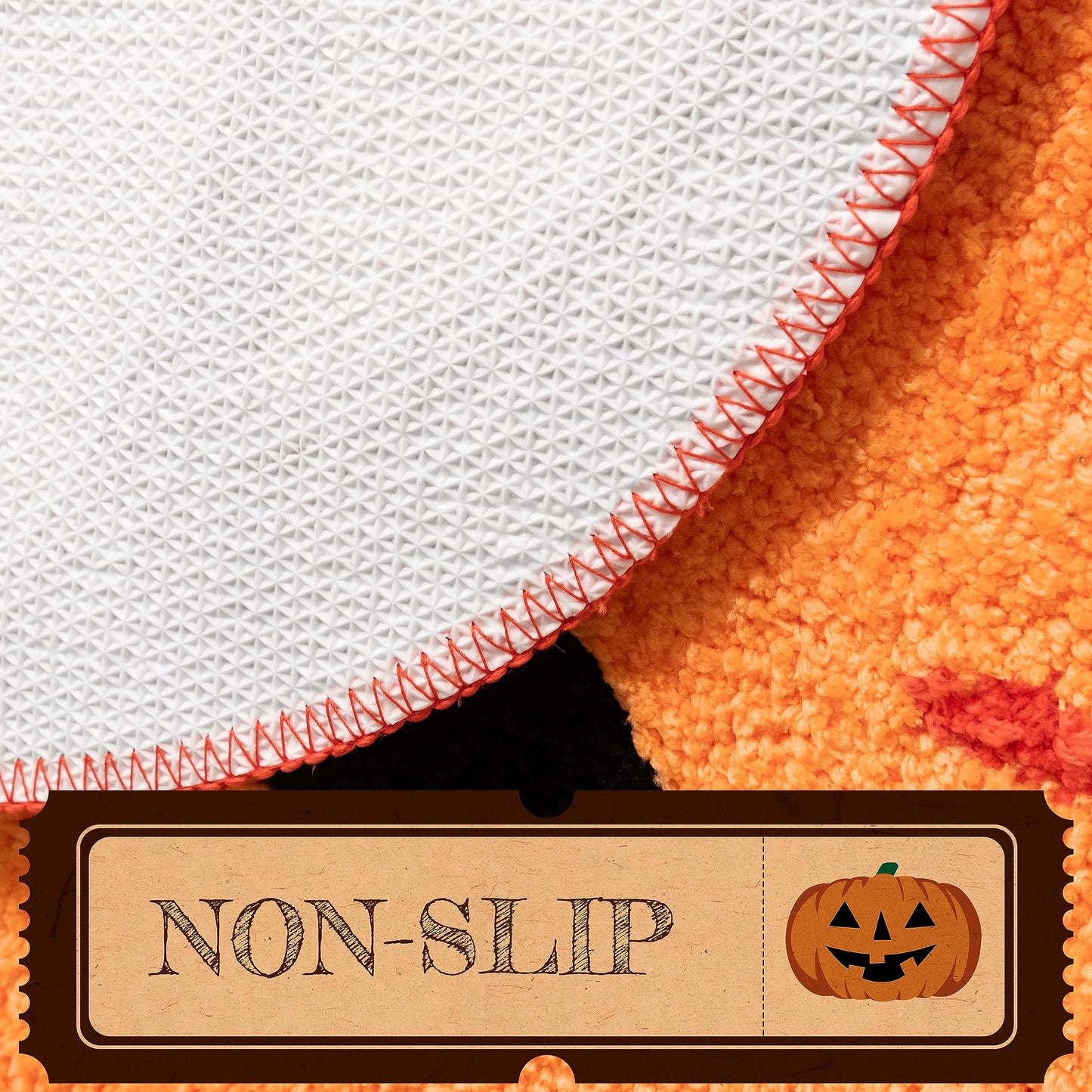 UNIBATH Halloween Pumpkin Bathroom Rugs, Non Slip Washable Absorbent Bath Mat, Autumn Funny Cute Microfiber Bathroom Rug for Shower Tub