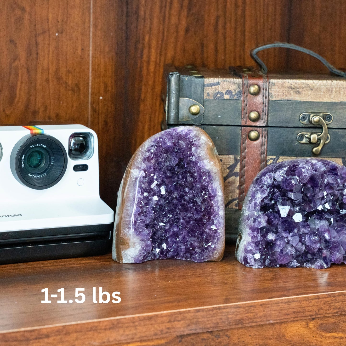 TRUENERGY Polished Amethyst Cluster Quartz Crystal – 1.5 To 2.0 lbs Grade A+ Raw Dark Purple Geode Stone With Rounded Edge – Home Decoration, Meditation Healing, and Positive Energy (1.5-2 lbs)