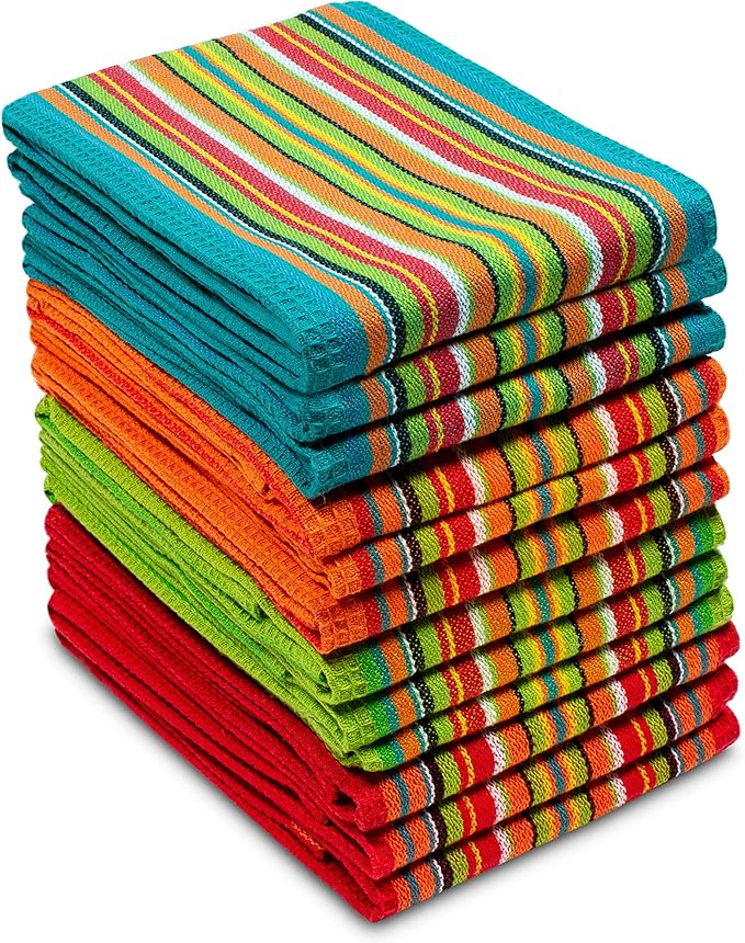 COTTON CRAFT Salsa Stripe Kitchen Towels