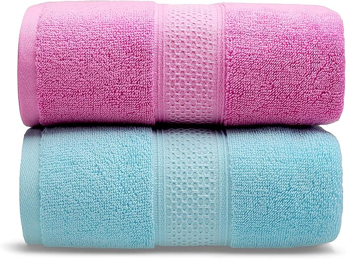 Cotton Bath Towels Set, 2-Piece Set Super Absorbent Quick Drying, Suitable