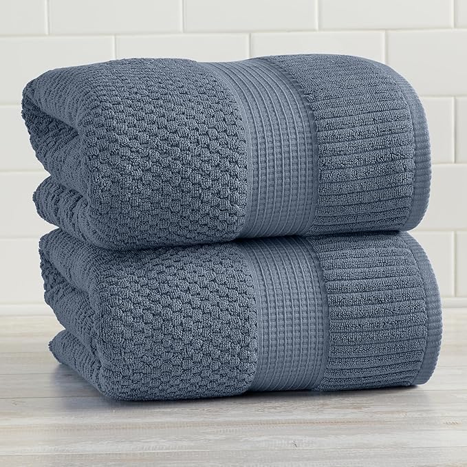 NY Loft 100% Cotton 2 Pack Bath Sheet Towel Set | Extra Large Oversize Bath