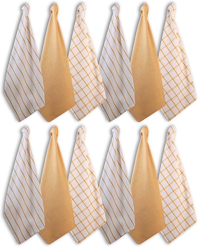 LANE LINEN Kitchen Towels Set of 12-100% Cotton, Quick-Drying 18” x 28”