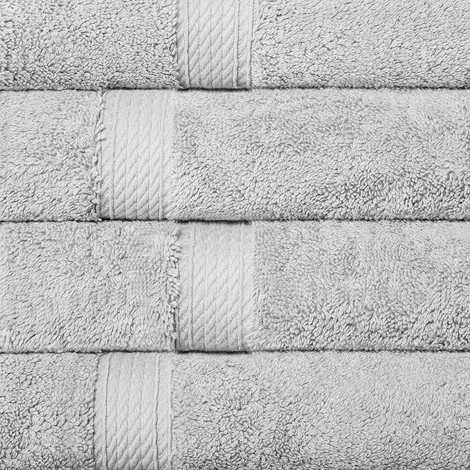 SUPERIOR Egyptian Cotton Pile Hand Towel Set of 4, Ultra Soft Luxury Towels