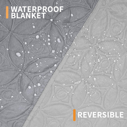 PICK FOR LIFE Waterproof Dog Blanket For Bed, 157×208cm Dog Blankets Washable Soft Reversible Puppy Blankets Anti Scratches Dirty for Bed Sofa Furniture (Light/Dark Grey)