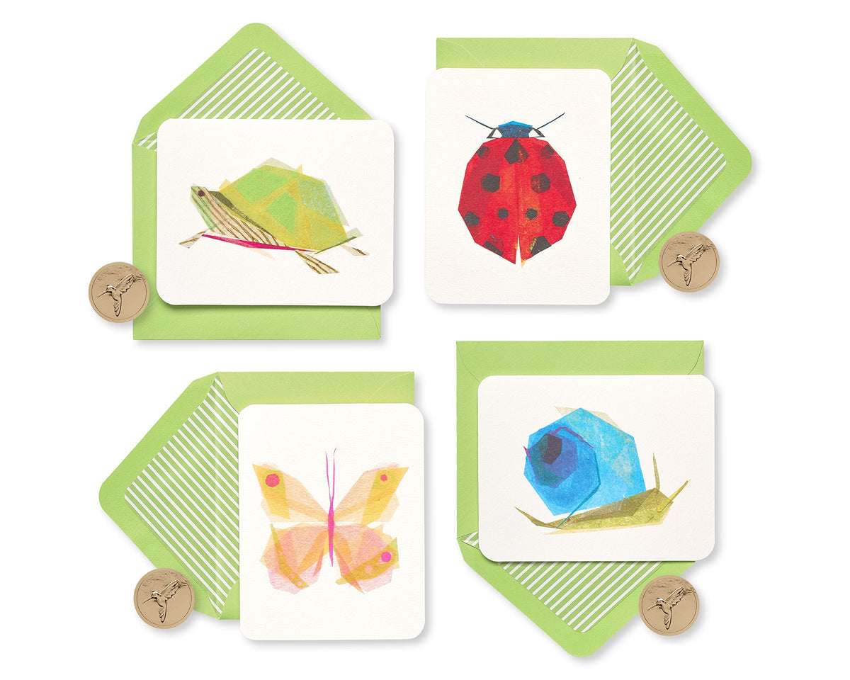 Papyrus Blank Cards with Keepsake Box, Garden Critters (20-Count)