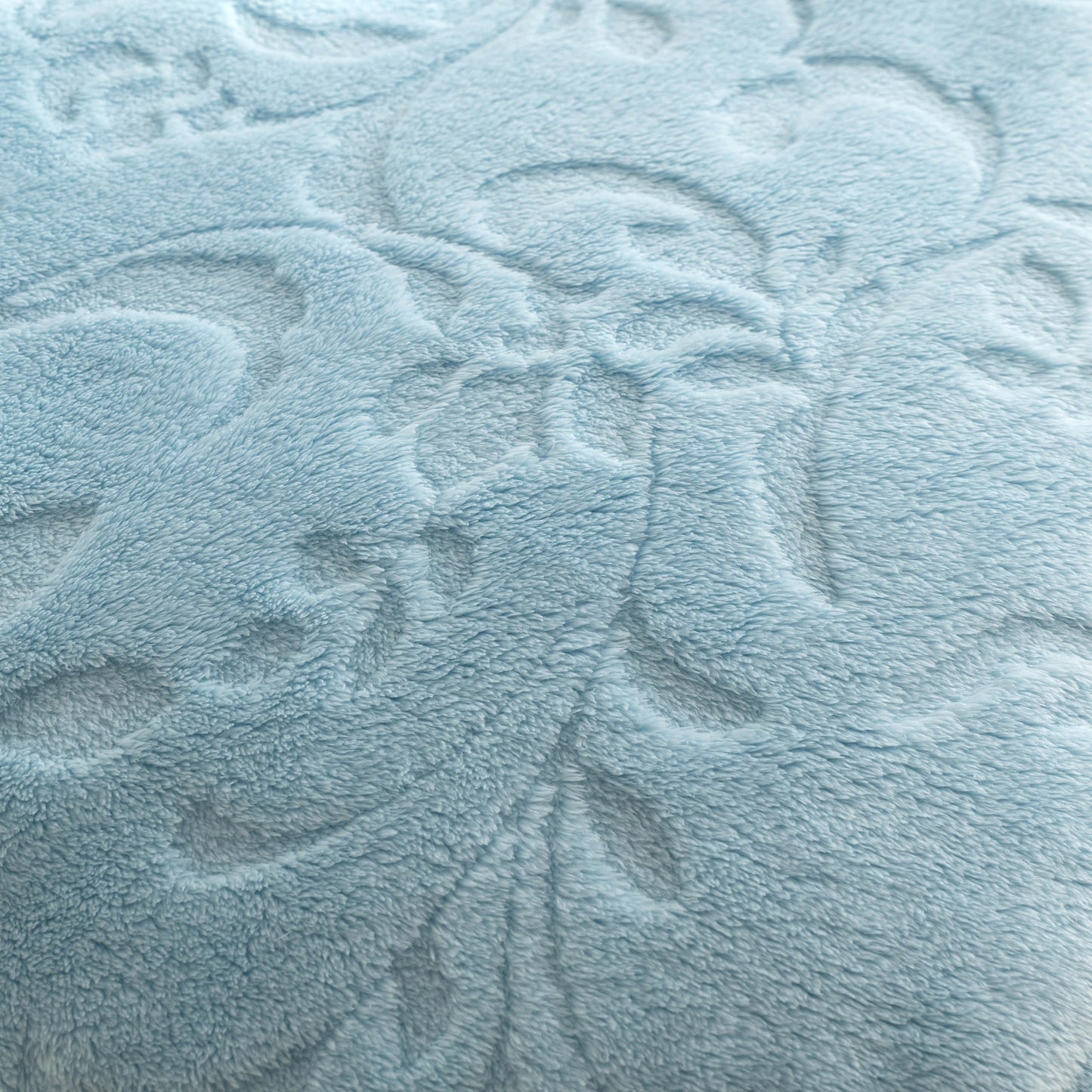 UKELER Sherpa Bed Blanket 80 × 90 inch, Ultra Soft Queen Size Throw Blanket for All Season, Cozy Plush Floral Fleece Blanket for Bedroom Living Room Dorm Hostel Sofa Camping, Blue