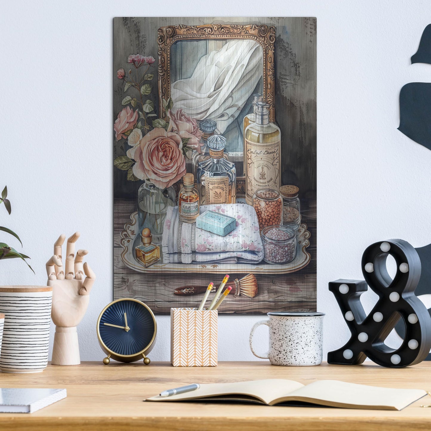 Luxe Metal Art 'Bath Salts' by Momart Metal Wall Art, 12" x 16"