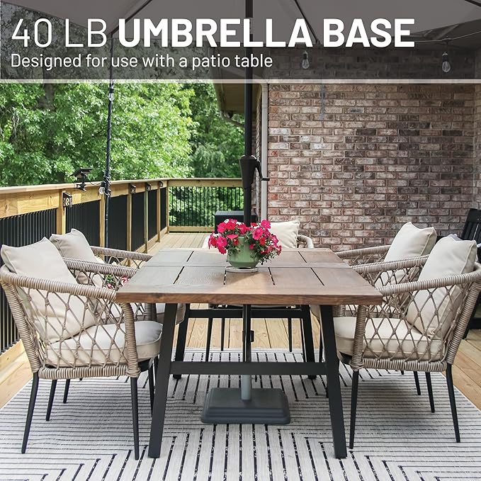 US Weight 40 Pound Umbrella Base - Weighted Umbrella base For Use With Patio Table – Heavy Duty Base- Made in the USA