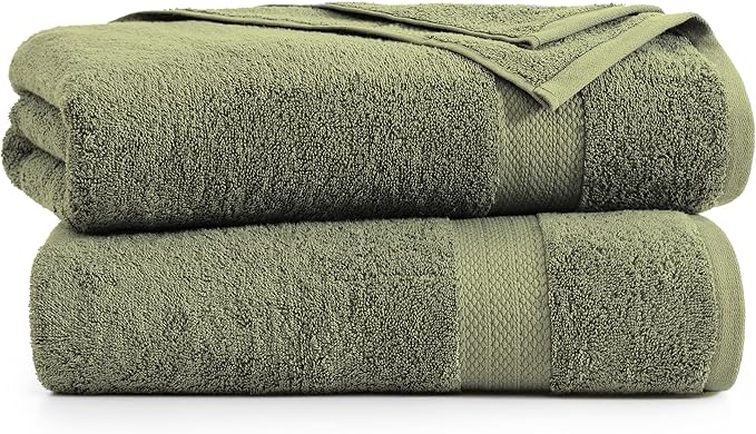 LANE LINEN 100% Ring Spun Cotton Luxury Bath Sheet 2 Pcs