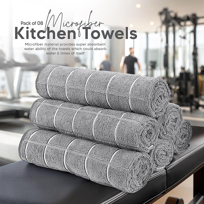 Utopia Towels 8 Pack Kitchen Towels Set, 12x12 Inches, Highly Absorbent and
