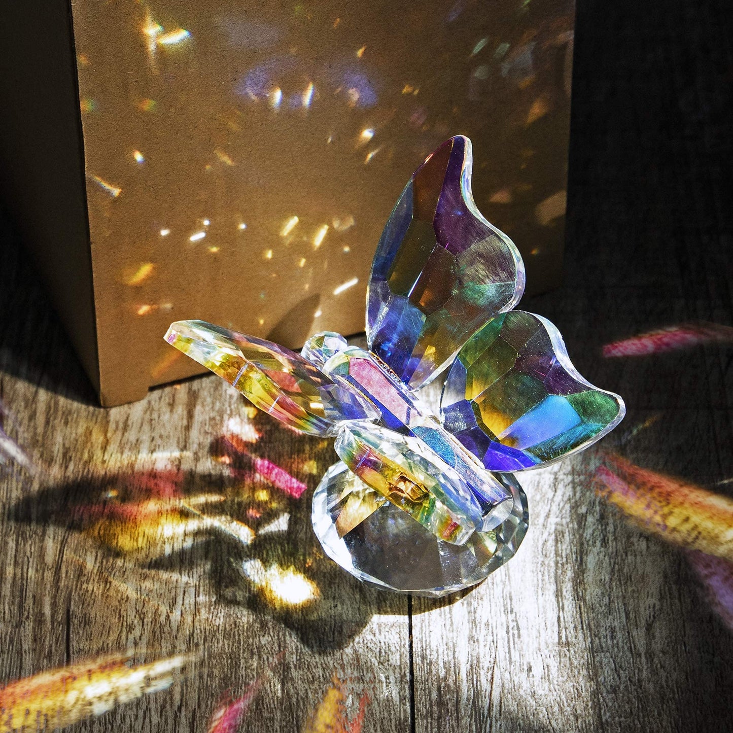 H&D HYALINE & DORA Handmade Butterfly Design Crystal Animal Figurine Collection Paperweight Gift
