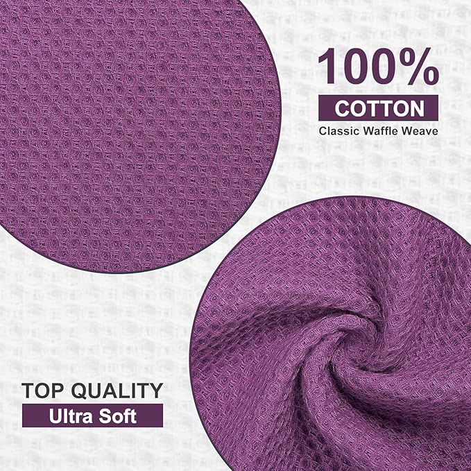 Homaxy 100% Cotton Waffle Weave Kitchen Towels, 13 x 28 Inches Super Absorbent