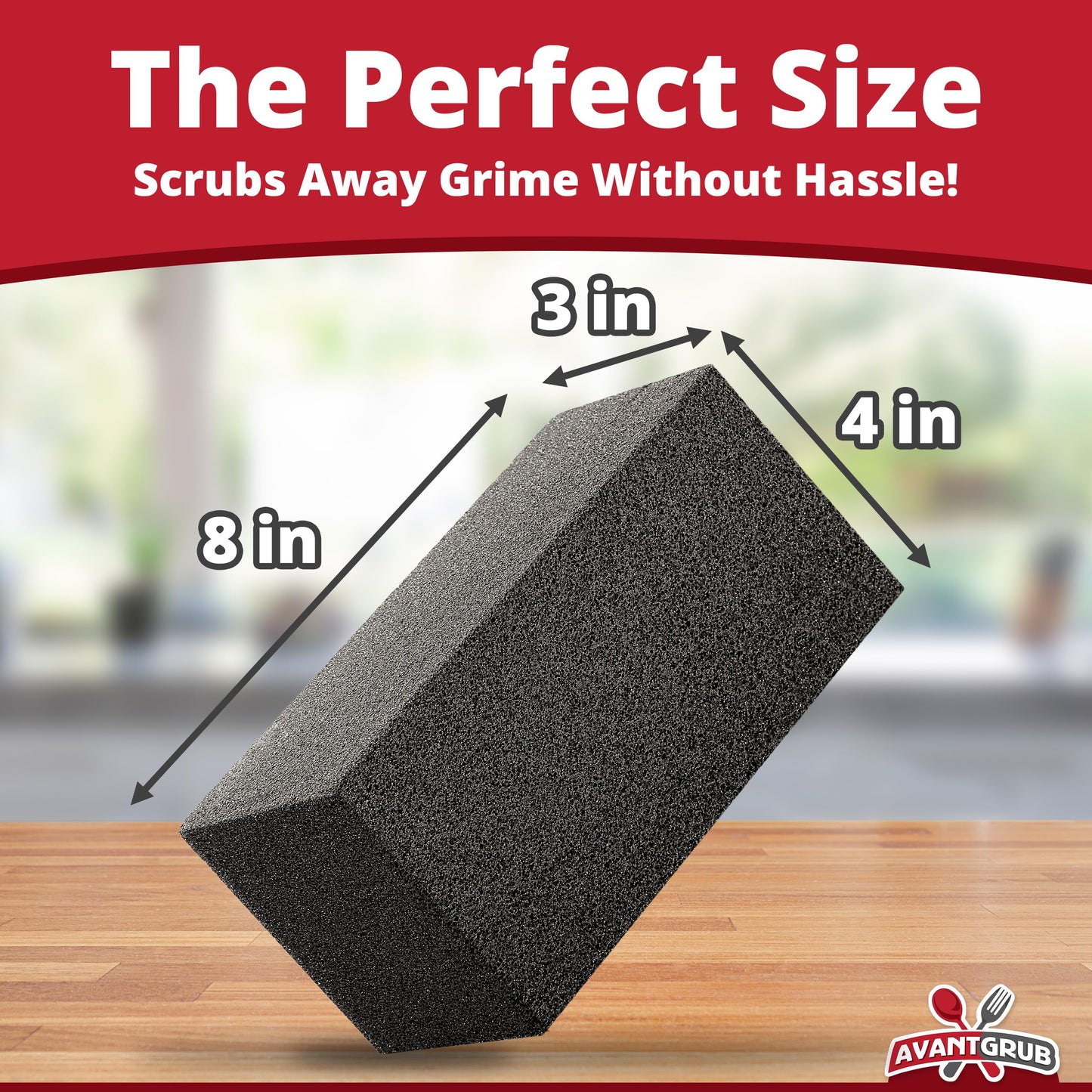 Heavy Duty Grill Cleaning Brick 1 Pack. Commercial Grade Pumice Stone Tool Cleans & Sanitizes Restaurant Flat Top Grills or Griddles. Remove Grease Stains and Dirt Without Harsh Chemicals or Abrasives