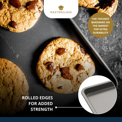 MasterClass Baking Tray, Non-Stick Oven Tray for Baking and Roasting 35x25x2cm, Sleeved, Grey
