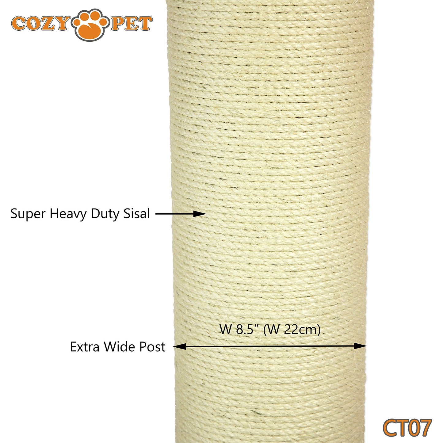 COZY PET Deluxe Fat Boy Super Large Cat Scratching Post Scratcher Activity Centre with Heavy Duty Sisal in Dark Grey XXL CT07-Dark Grey.