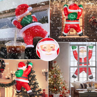 TwoBees 6FT Christmas Inflatables Outdoor Decorations Joy Hanging Santa Claus Gift Bag, Bright LED Lights Blow Up Giant Christmas Decor for Indoor Yard Outside Party Lawn Wall Porch Holiday