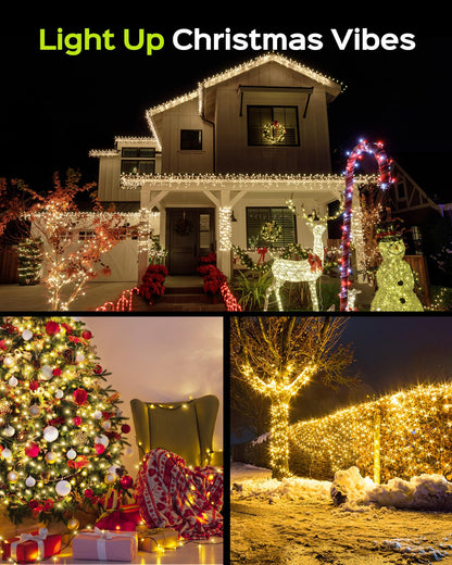 Super Long 500 LED 178FT Christmas Lights, Bright Bubble Led Christmas Tree Lights with 8 Modes & Memory, 2025 Upgraded Twinkle LED String Lights for Indoor Outdoor Xmas Party Decorations, Warm White