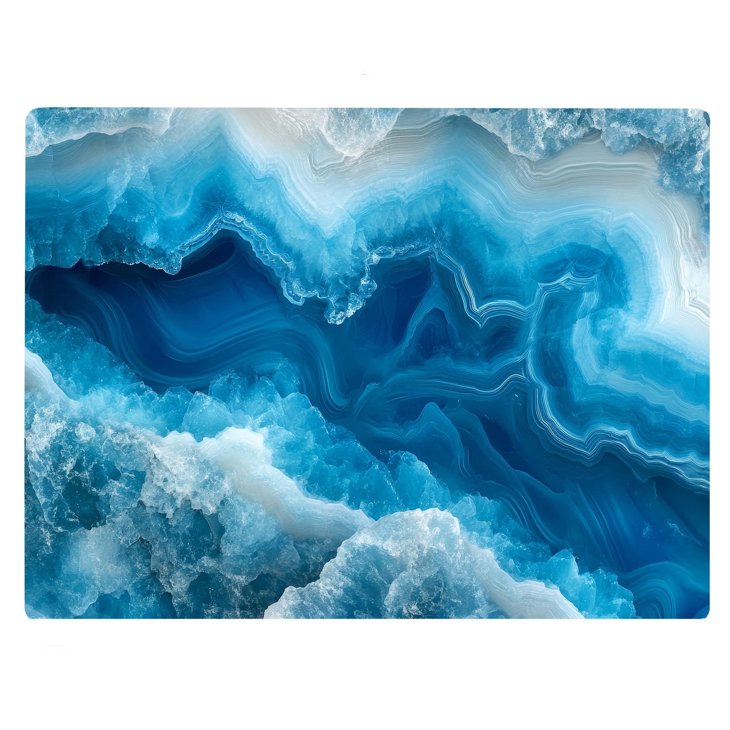 Blue Agate Crystal Marble Kitchen Glass Cutting Board Ocean Decorative Gift Marbled Granite Stone Rock Gift For Her Mom Wife (Agate)