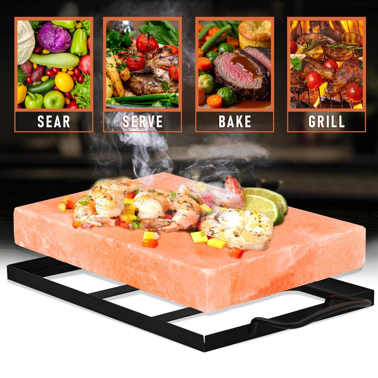 Premium 12x8x1.5 Inch Himalayan Salt Tiles (Plate) for BBQ & Grilling – Natural Salt Block with Tray and Box for Easy Storage, Ideal for Outdoor Cooking, Searing, and Flavor Infusion 11 Lbs