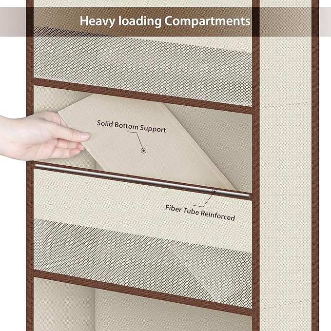 Univivi 5-Shelf Fabric Door Storage Over Door Hanging Organizer