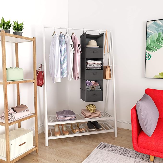 MAX Houser 6 Tier Shelf Hanging Closet Organizer, Closet Hanging Shelf