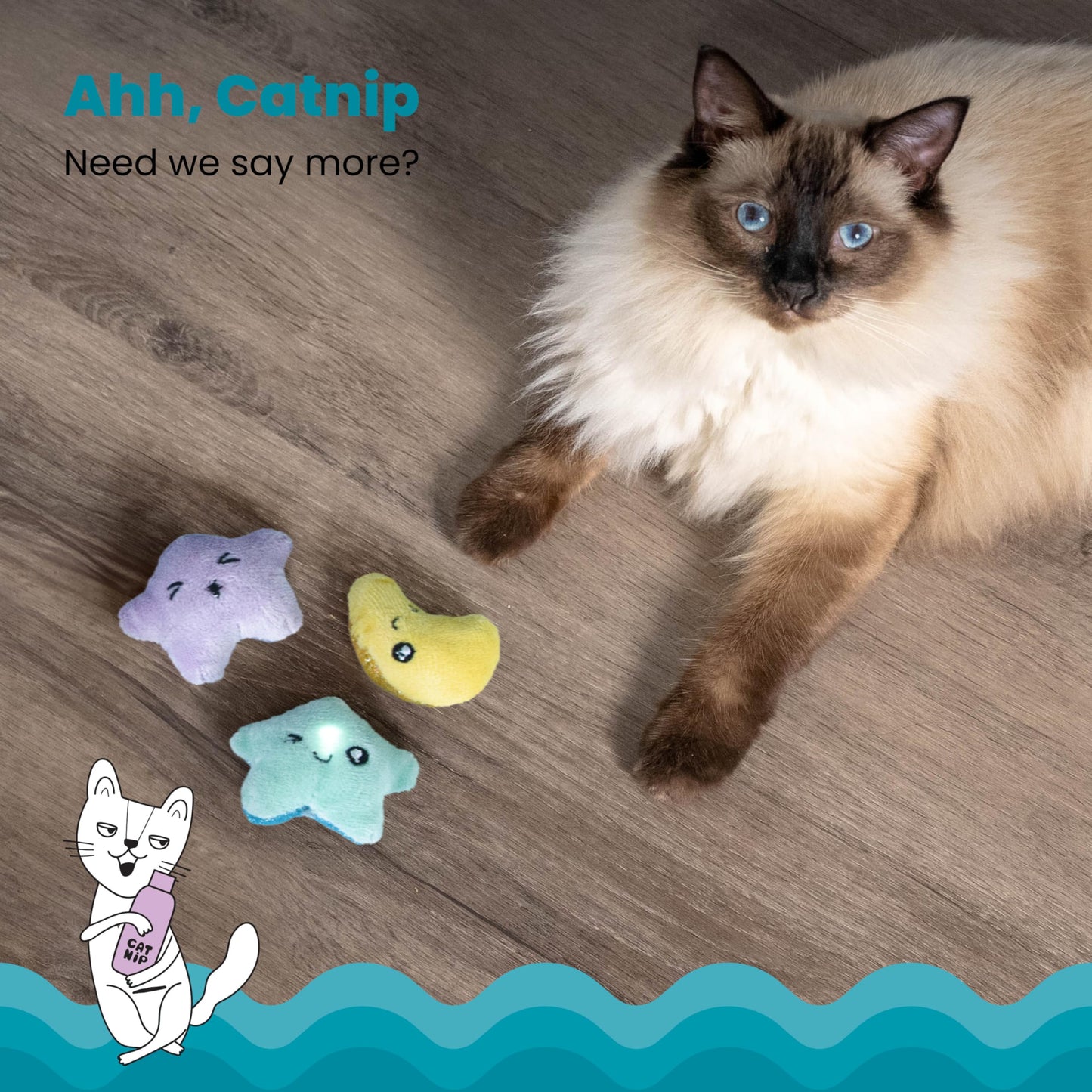 Catstages Toss 'N Twinkle Catnip Cat Toys - 3 Pack