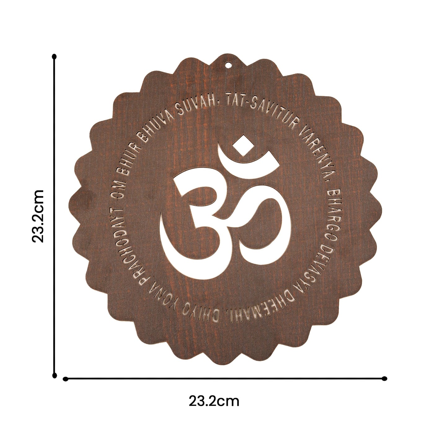 Tarini Gallery Om Wooden Design Handcrafted Sculpture Wall Hanging Decorative Showpiece for Home Office Temple Yoga Meditation Décor and Gifting (Dark Brown Om)