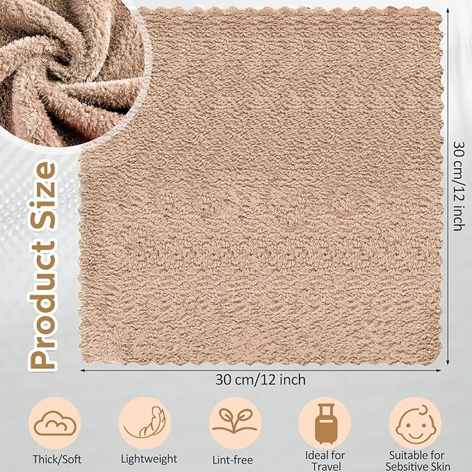 Newwiee 100 Pcs Washcloths Quick Drying Bathroom Wash Clothes 12 x 12 Inch Face