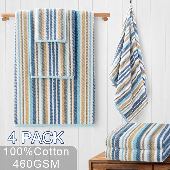 Striped Bath Towels Set