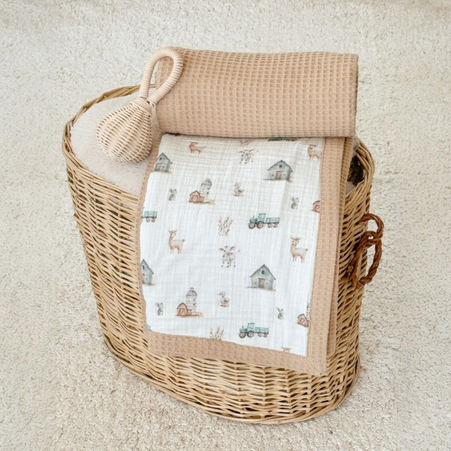 Mouliss Personalized Baby Blanket with Name – Handmade 100% Organic Cotton Newborn Gift | Custom Knit Blanket for Boys, Girls, Kids & Baby Showers