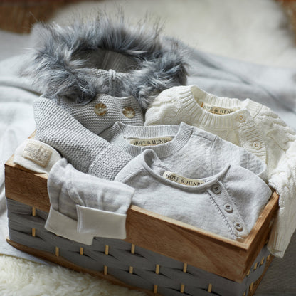 Hope & Henry Baby Organic Cable Knit Sweater Romper, 0-3 Months, Soft White