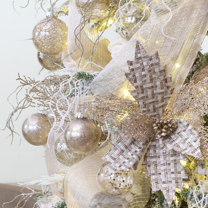 Sea Team 60mm/2.36" Shatterproof Clear Plastic Christmas Tree Ball Ornaments Set, Decorative Hanging Transparent Xmas Baubles with Stuffed Delicate Decorations (30 Counts , Champagne)