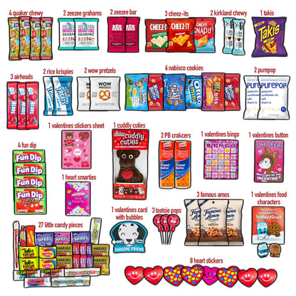 Valentine's Day Gift Care Package (80ct) Snacks Chocolates Candy Box Assortment Variety Bundle Present Kids Adults Boy Girl Guy Friend College Husband Wife Boyfriend Girlfriend Love